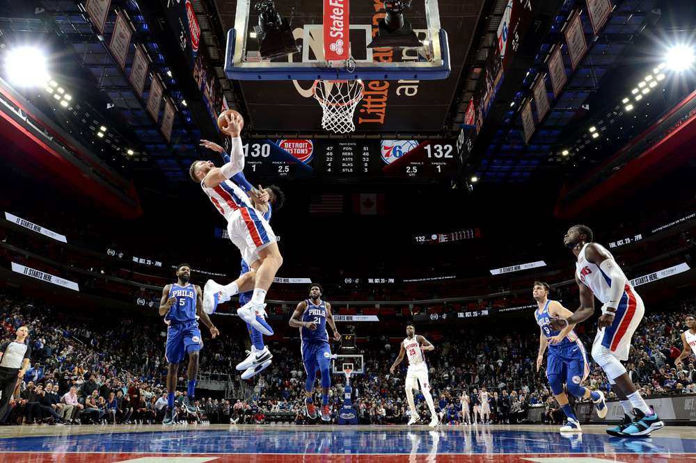 دیترویت پیستونز - فیلادلفیا سیکسرز - Little Caesars Arena - بسکتبال NBA