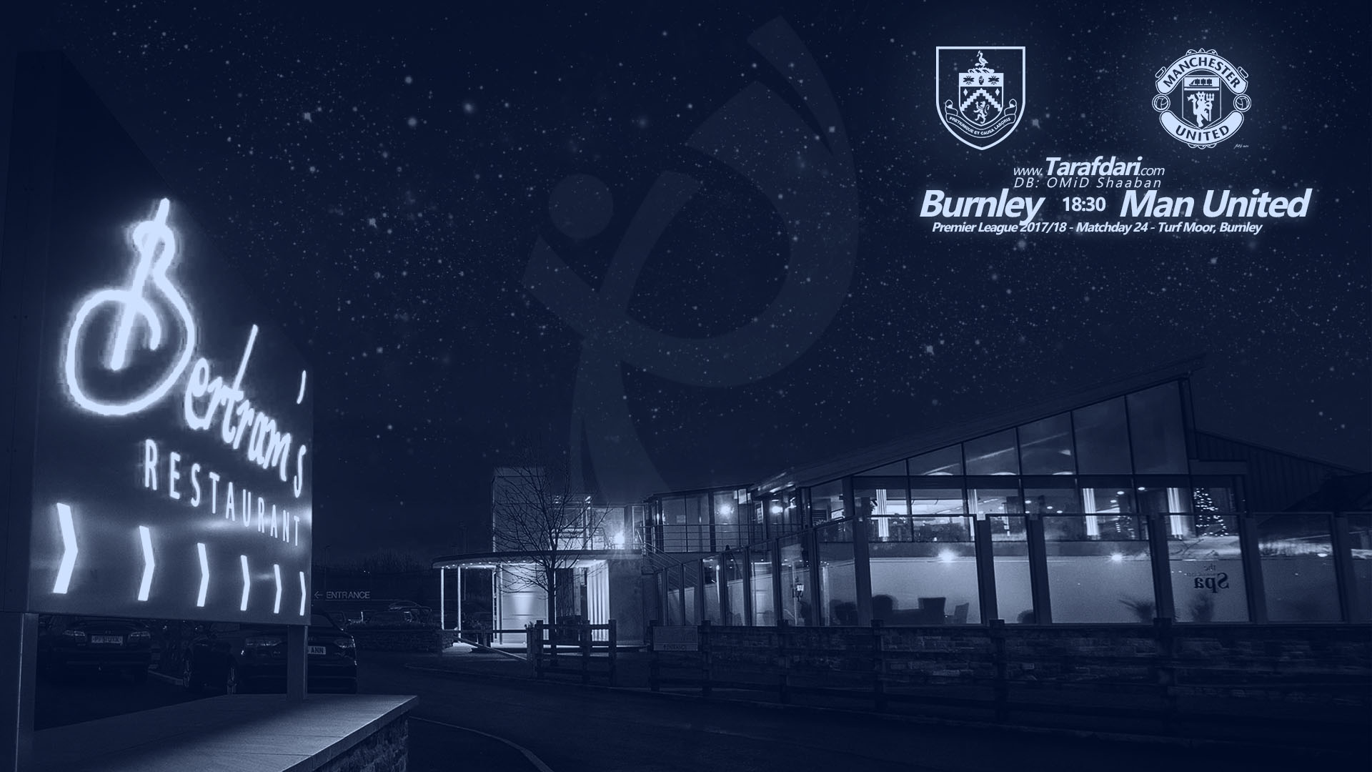 برنلی و منچستریونایتد-هفته بیست و چهارم-لیگ برتر انگلیس-ورزشگاه تورف مور-شهر برنلی