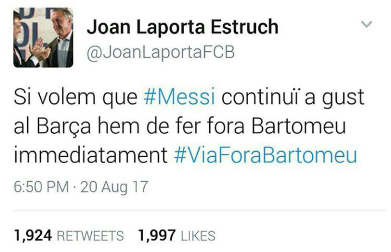بارسلونا - جوزپ ماریا بارتومئو - لالیگا - Lionel Messi - Joan Laporta