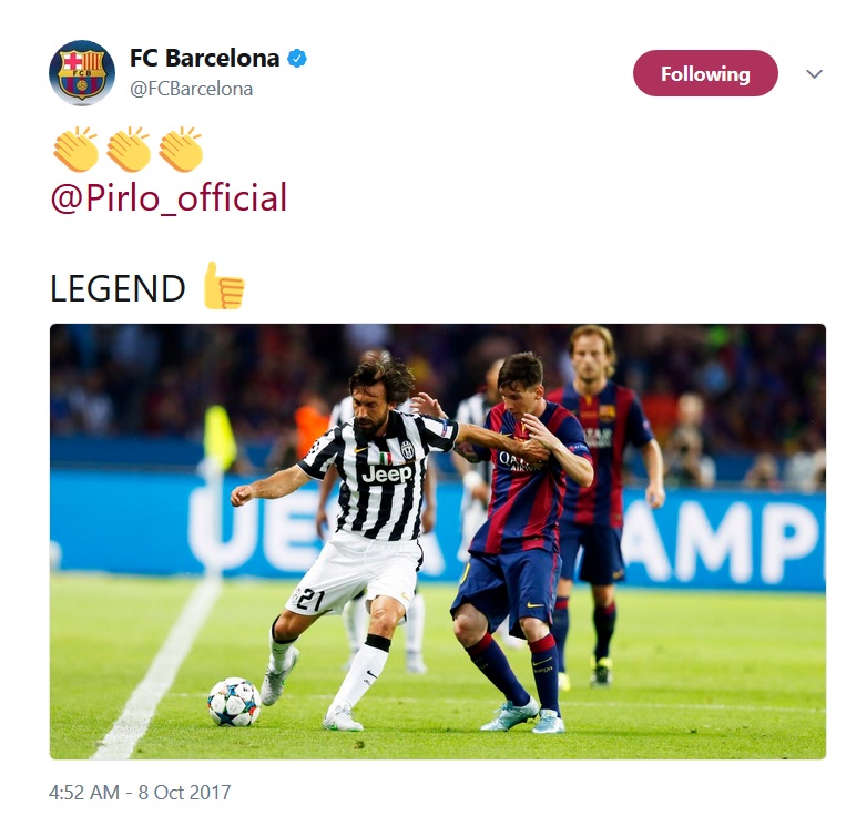 Andrea Pirlo - Lionel Messi -FC Barcelona - Juventus - یوونتوس - بارسلونا