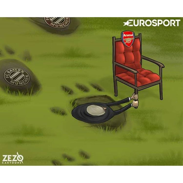 لیگ قهرمانان اروپا- آرسنال- بایرن مونیخ- آرسن ونگر- کاریکاتور
