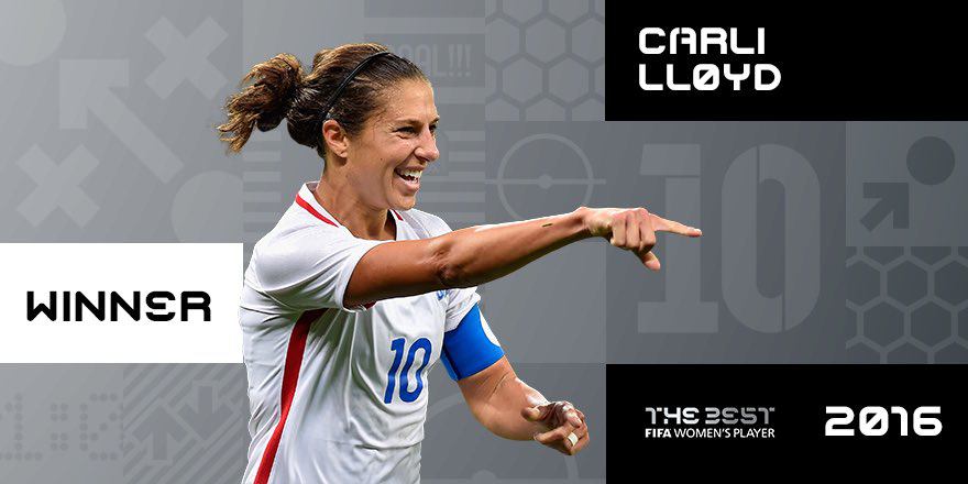 کارلی لوید- بهترین فوتبالیست زن 2016- تیم فوتبال بانوان امریکا