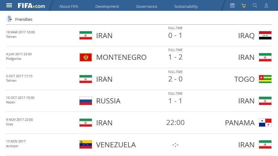 تقویم رسمی فیفا