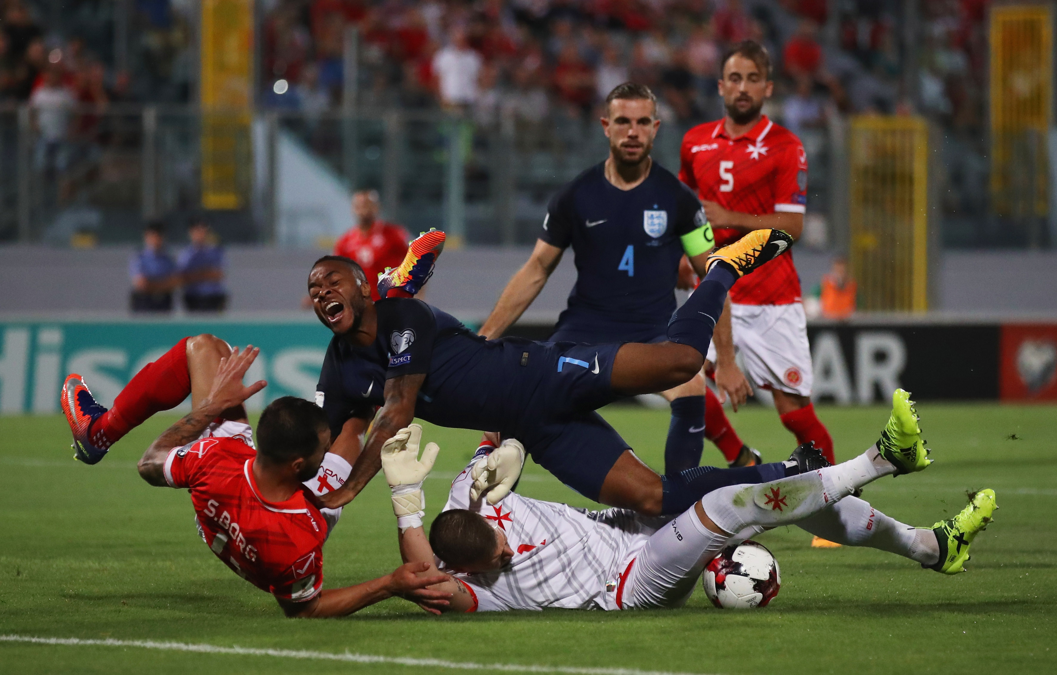 دیدار تیم ملی مالت برابر انگلیس در انتخابی جام جهانی 2018 روسیه