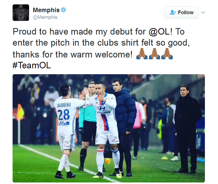 توئیتر ممفیس دیپای - لیون - لیگ فرانسه فصل 17-2016 - لوشامپیونه فصل 17-2016