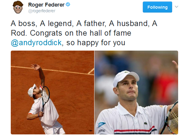 توئیتر راجر فدرر - اندی رادیک - تالار مشاهیر تنیس