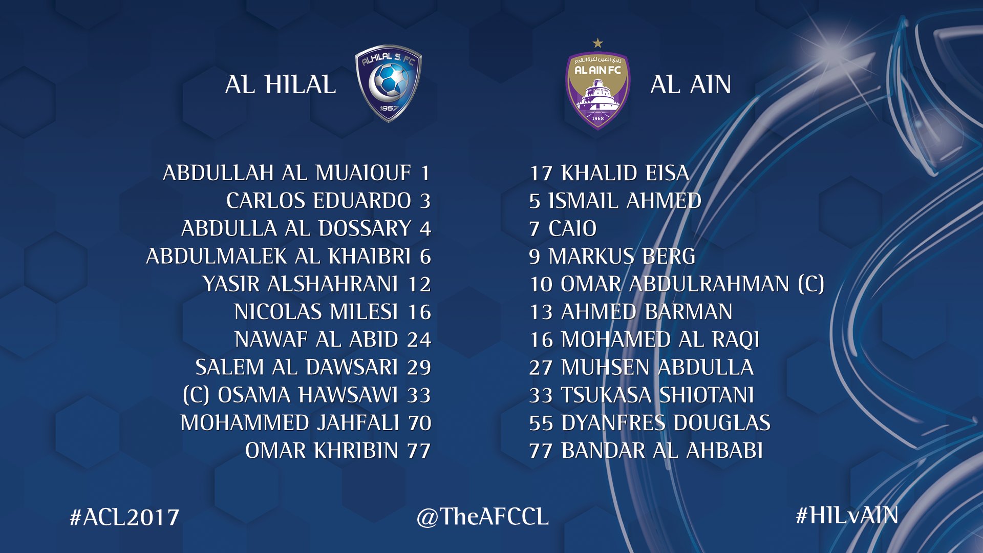 ترکیب دو تیم العین و الهلال