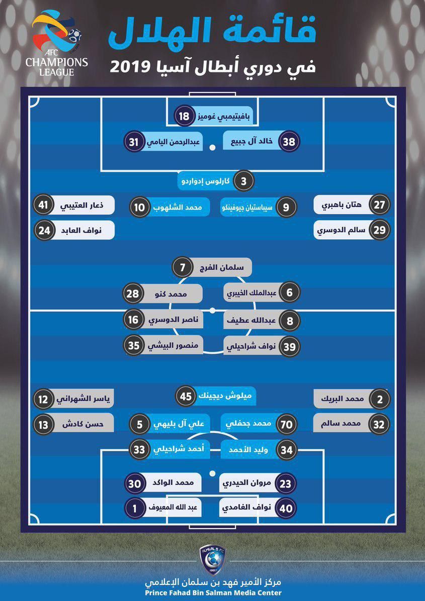 لیست آسیایی الهلال عربستان