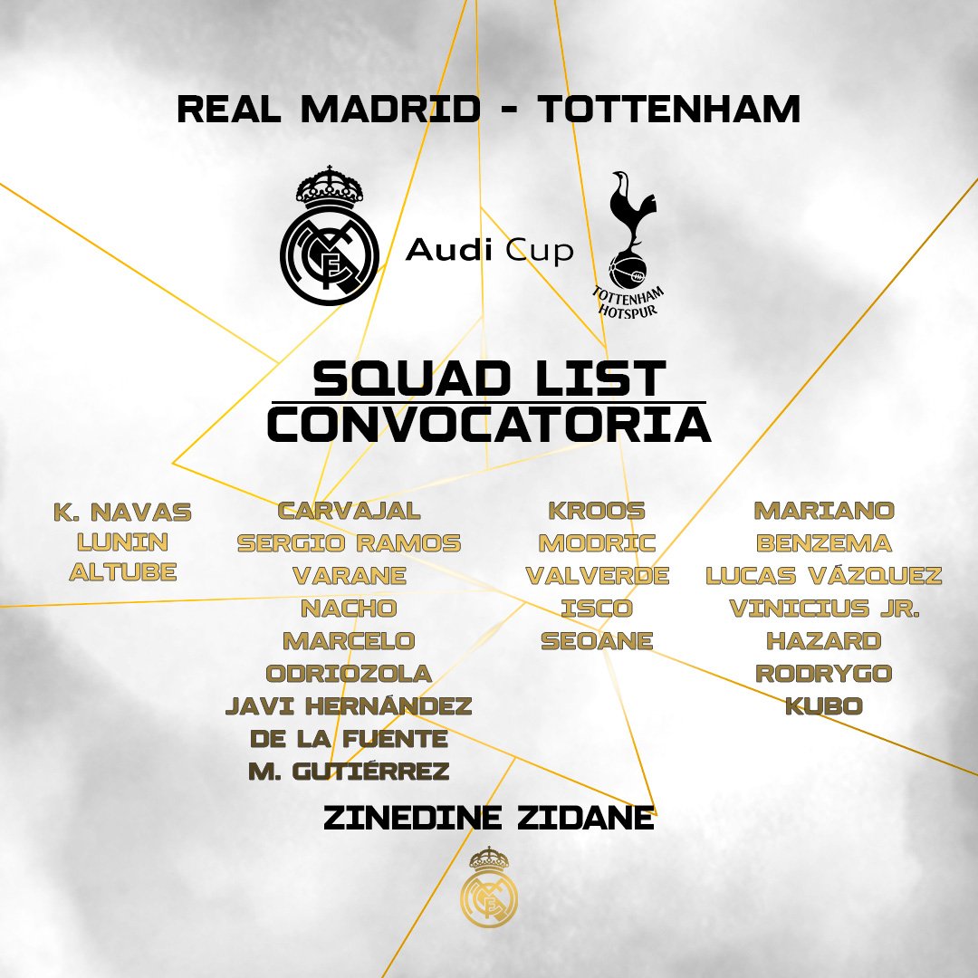 آئودی کاپ-لیست رئال مادرید-اسپانیا-real madrid squad