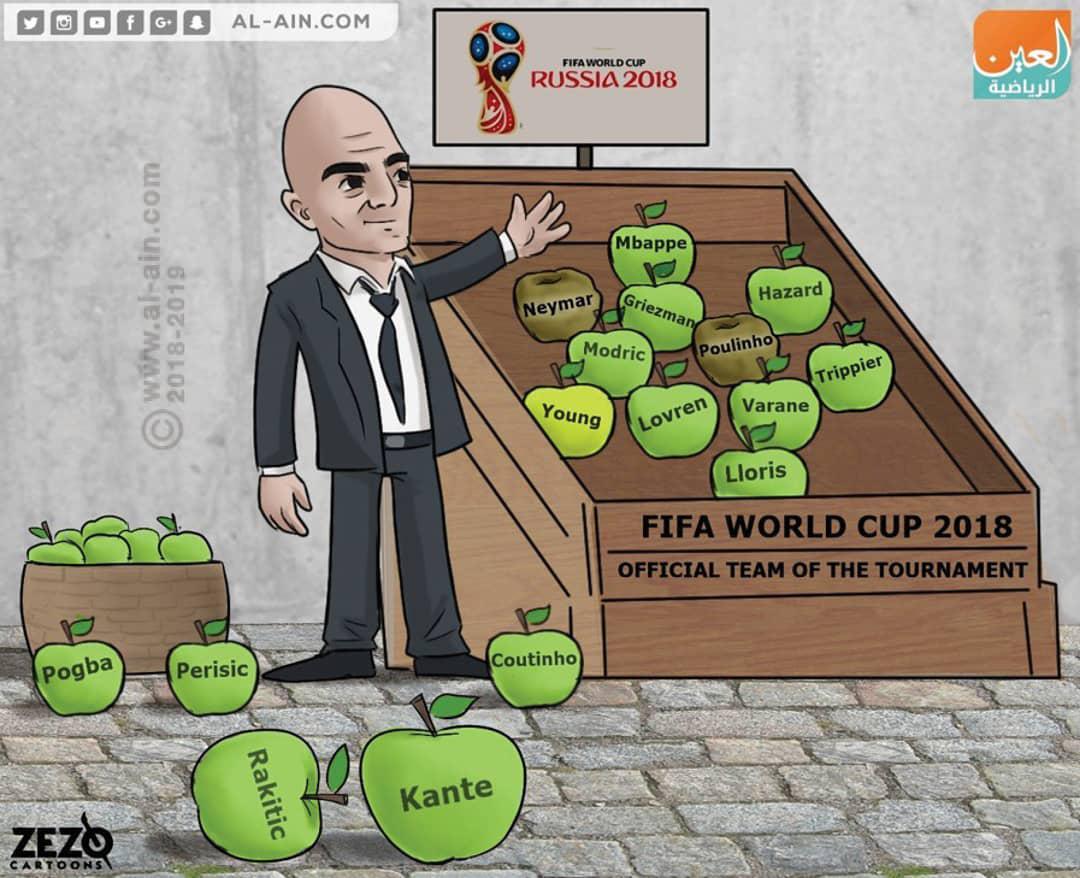جام جهانی 2018 روسیه - تیم منتخب فیفا - کارتون - کاریکاتور - زیزو الیزیدی