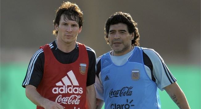 دیگو مارادونا و لیونل مسی