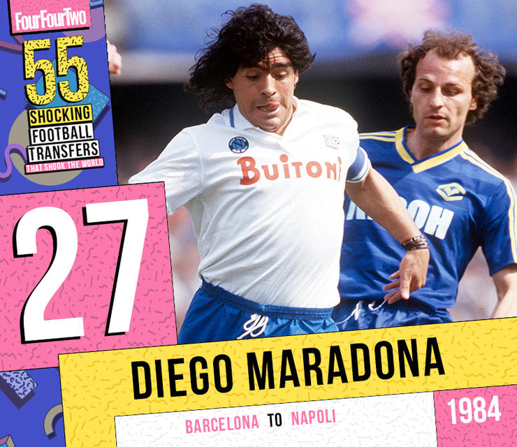 دیگو مارادونا از بارسلونا به ناپولی؛ سال 1984 (هزینه انتقال: 8 میلیون پوند)