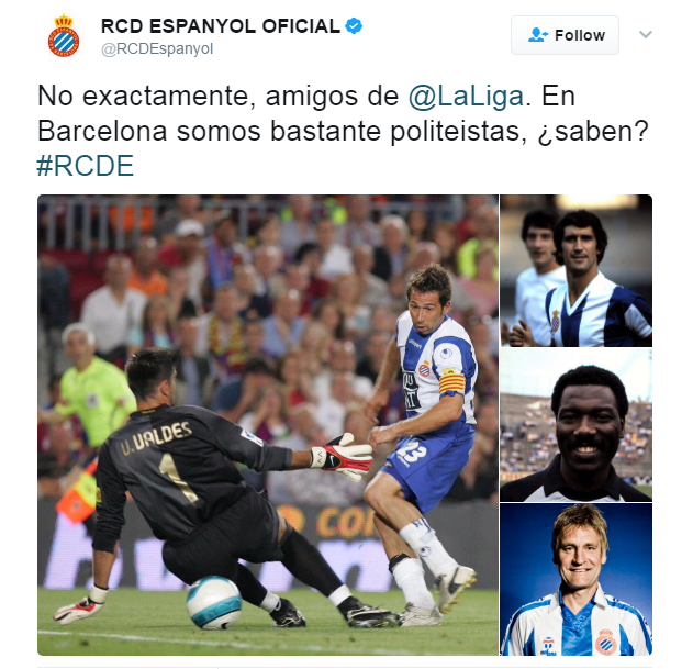 اسپانیول- جواب توئیت به توئیت رسمی لالیگا