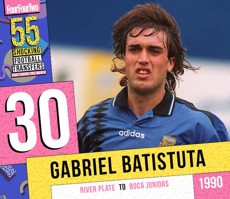   گابریل باتیستوتا از ریورپلاته به بوکاجونیورز؛ سال 1990 (به عنوان بازیکن آزاد)