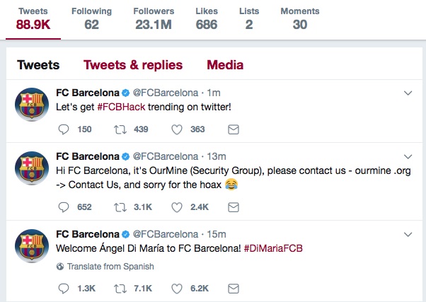 توییتر باشگاه بارسلونا