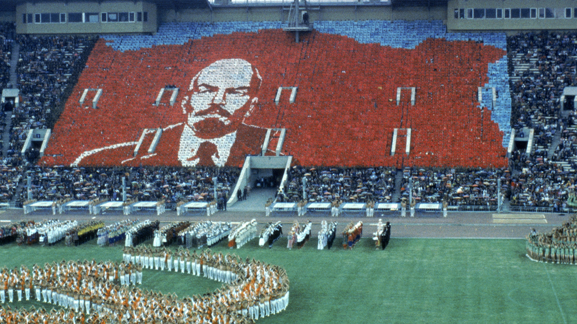 تصویر لنین در افتتاحیه المپیک 1980 مسکو
